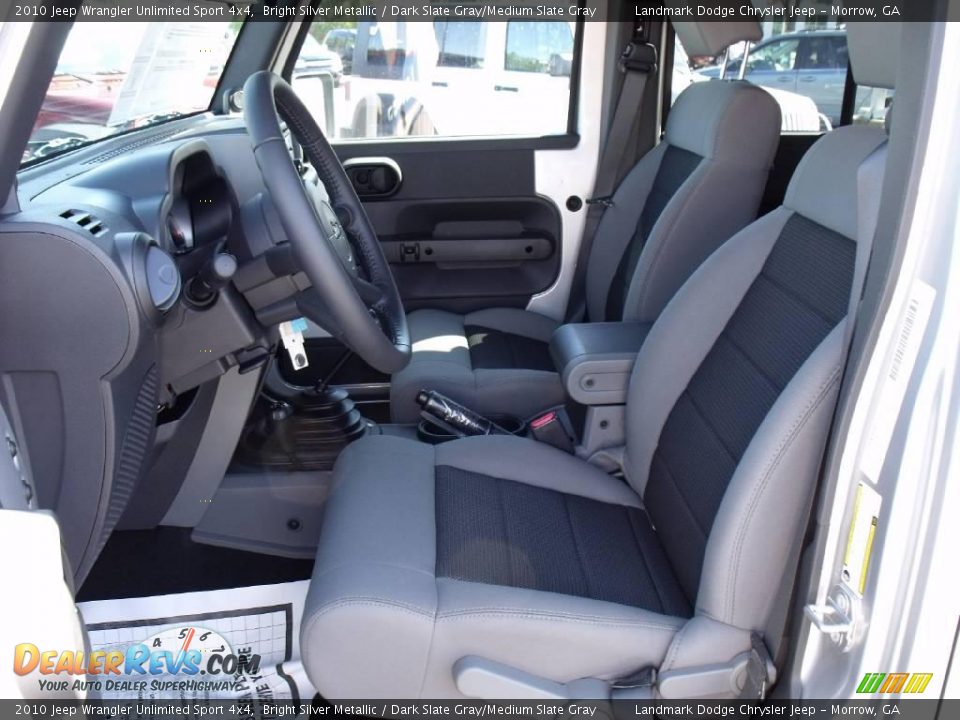 2010 Jeep Wrangler Unlimited Sport 4x4 Bright Silver Metallic / Dark Slate Gray/Medium Slate Gray Photo #7