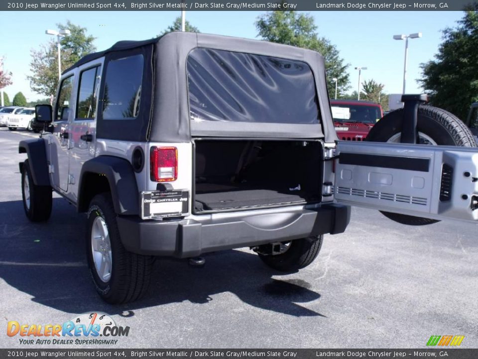 2010 Jeep Wrangler Unlimited Sport 4x4 Bright Silver Metallic / Dark Slate Gray/Medium Slate Gray Photo #9