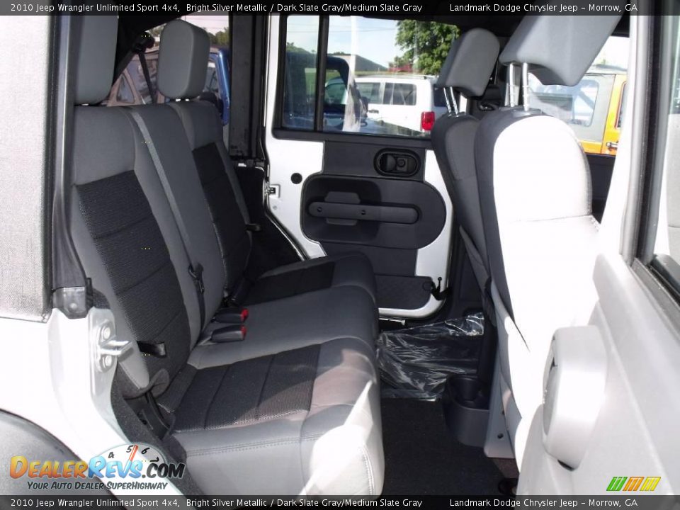 2010 Jeep Wrangler Unlimited Sport 4x4 Bright Silver Metallic / Dark Slate Gray/Medium Slate Gray Photo #10