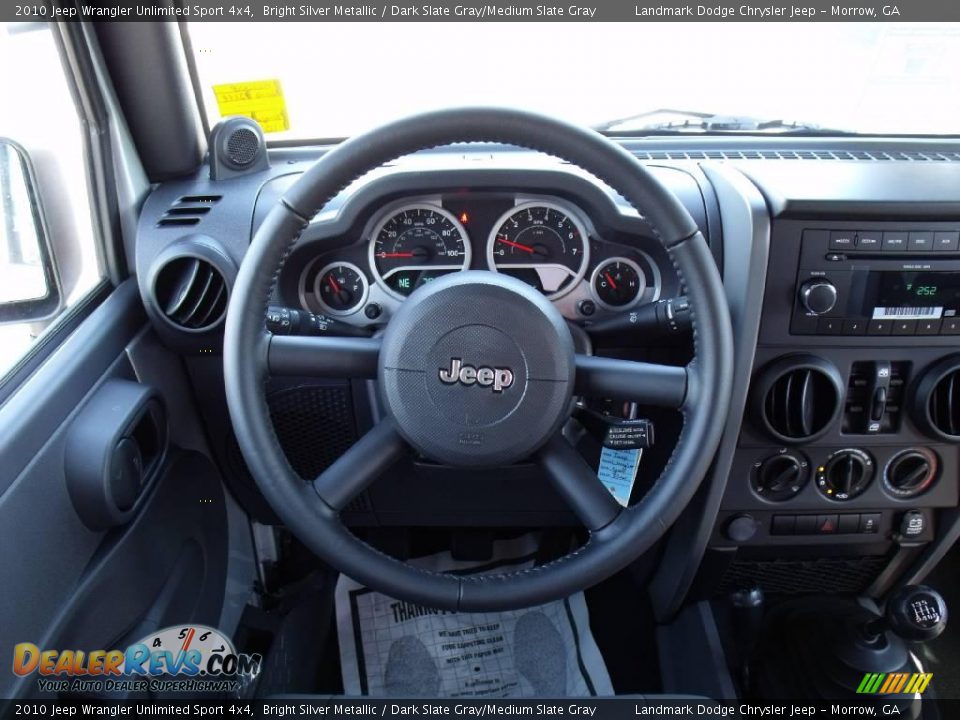 2010 Jeep Wrangler Unlimited Sport 4x4 Bright Silver Metallic / Dark Slate Gray/Medium Slate Gray Photo #13