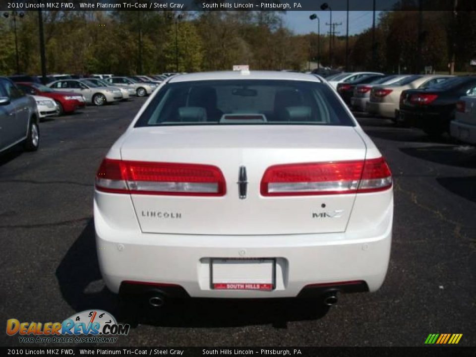 2010 Lincoln MKZ FWD White Platinum Tri-Coat / Steel Gray Photo #3