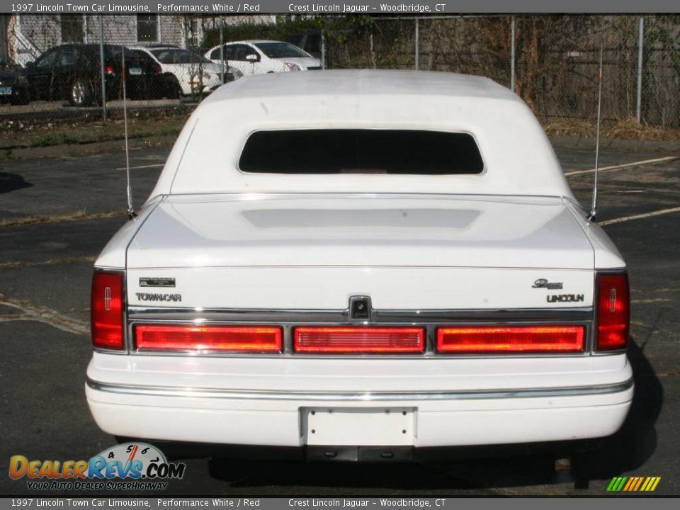 1997 Lincoln Town Car Limousine Performance White / Red Photo #6