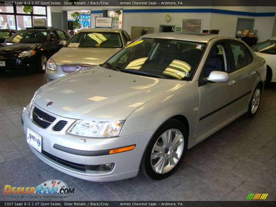 2007 Saab 9-3 2.0T Sport Sedan Silver Metallic / Black/Gray Photo #1