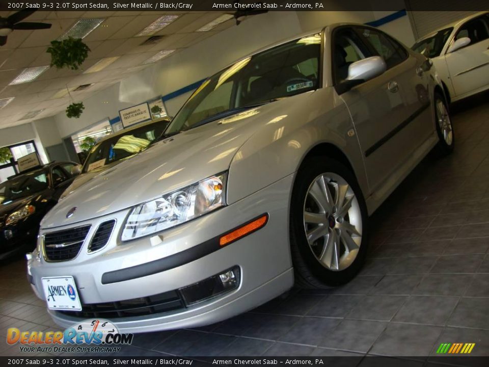 2007 Saab 9-3 2.0T Sport Sedan Silver Metallic / Black/Gray Photo #2