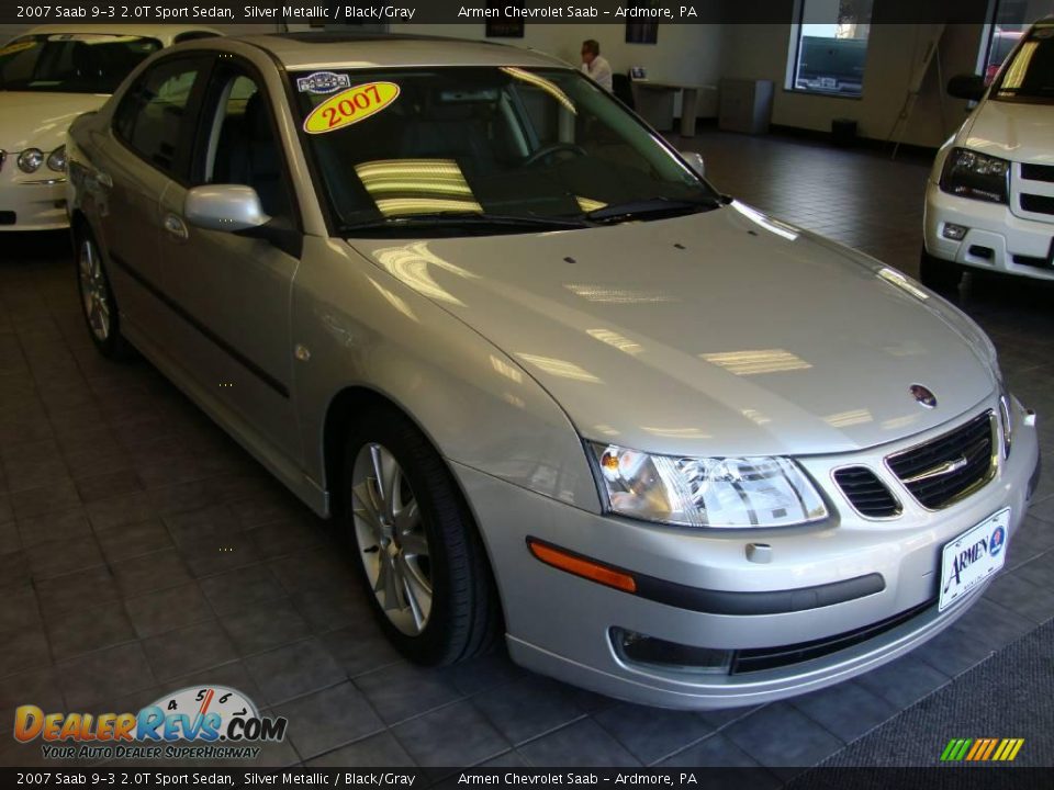 2007 Saab 9-3 2.0T Sport Sedan Silver Metallic / Black/Gray Photo #4
