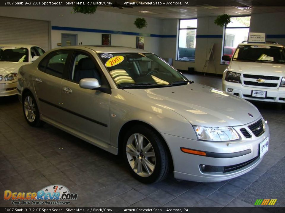 2007 Saab 9-3 2.0T Sport Sedan Silver Metallic / Black/Gray Photo #5
