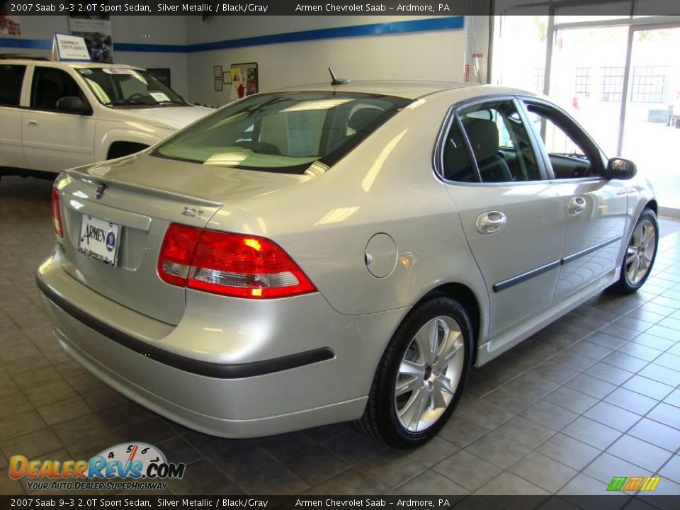 2007 Saab 9-3 2.0T Sport Sedan Silver Metallic / Black/Gray Photo #6