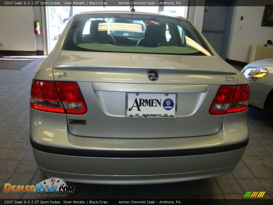 2007 Saab 9-3 2.0T Sport Sedan Silver Metallic / Black/Gray Photo #7