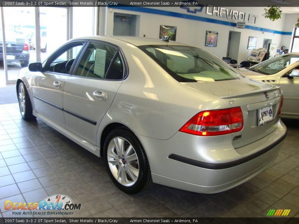 2007 Saab 9-3 2.0T Sport Sedan Silver Metallic / Black/Gray Photo #8