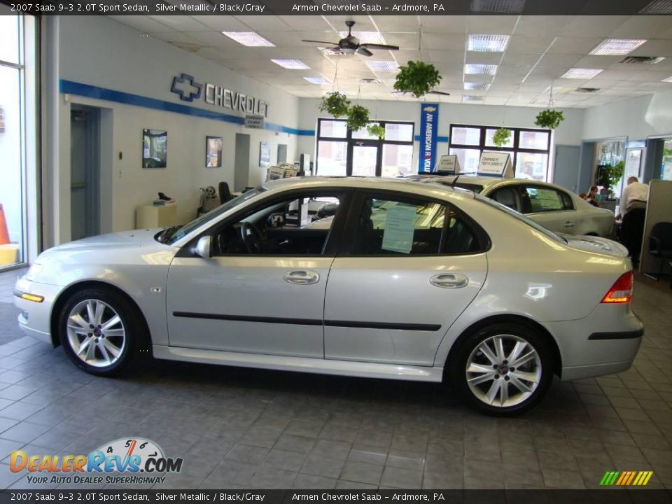 2007 Saab 9-3 2.0T Sport Sedan Silver Metallic / Black/Gray Photo #9