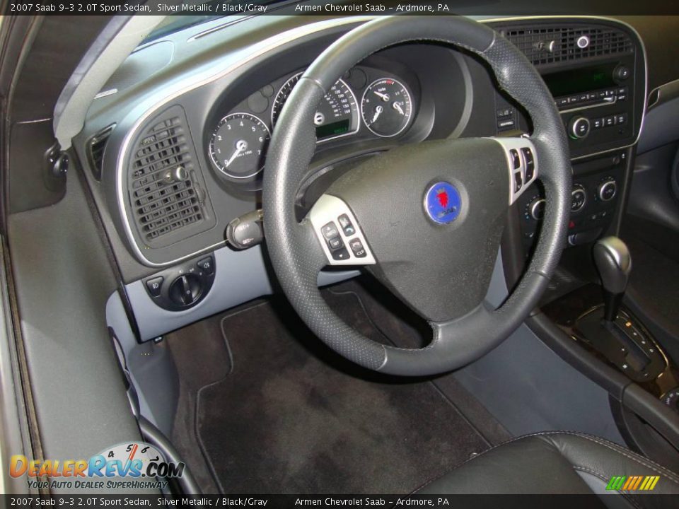 2007 Saab 9-3 2.0T Sport Sedan Silver Metallic / Black/Gray Photo #10