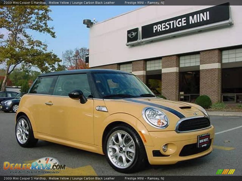 2009 Mini Cooper S Hardtop Mellow Yellow / Lounge Carbon Black Leather Photo #1