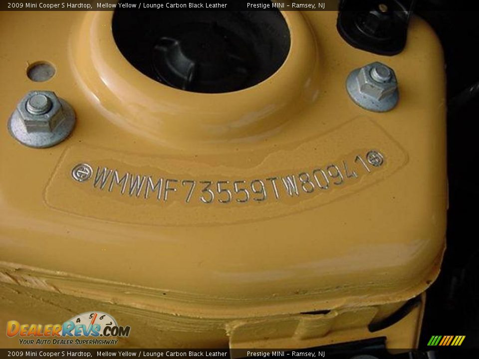 2009 Mini Cooper S Hardtop Mellow Yellow / Lounge Carbon Black Leather Photo #5