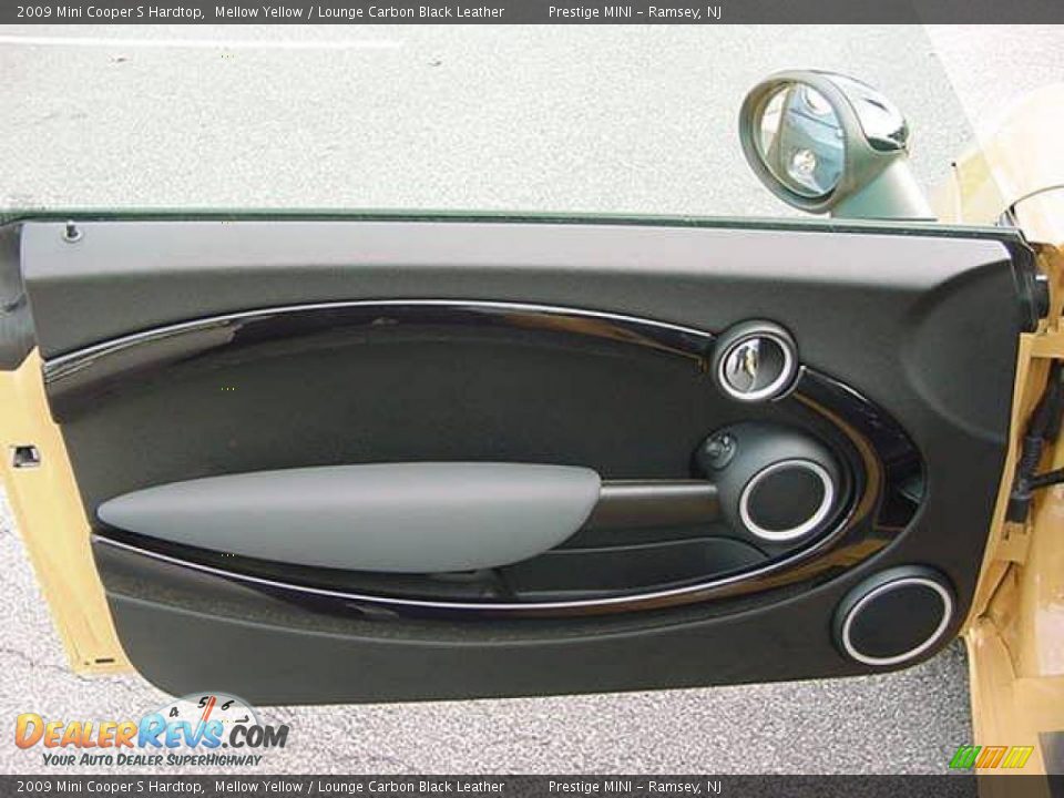 2009 Mini Cooper S Hardtop Mellow Yellow / Lounge Carbon Black Leather Photo #9