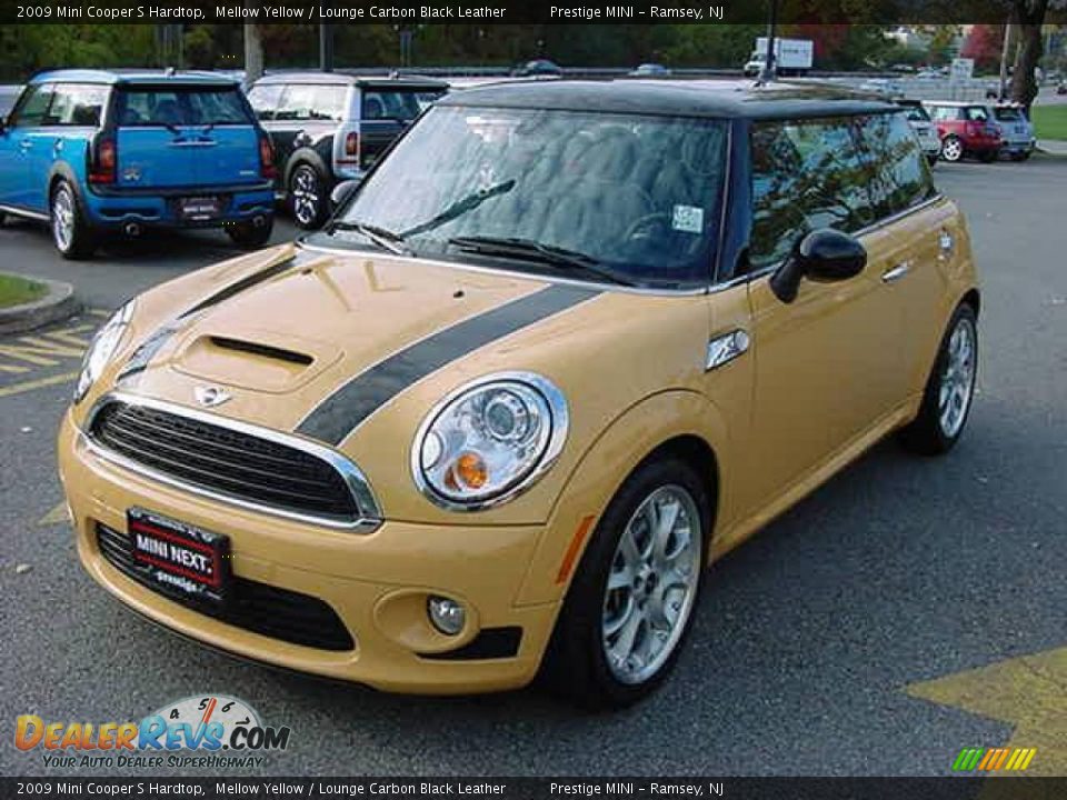 2009 Mini Cooper S Hardtop Mellow Yellow / Lounge Carbon Black Leather Photo #14