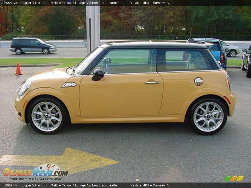 2009 Mini Cooper S Hardtop Mellow Yellow / Lounge Carbon Black Leather Photo #15