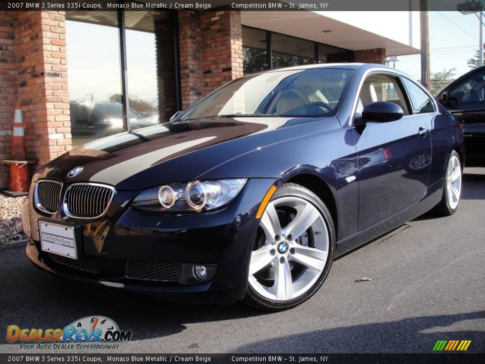 2007 BMW 3 Series 335i Coupe Monaco Blue Metallic / Cream Beige Photo #1