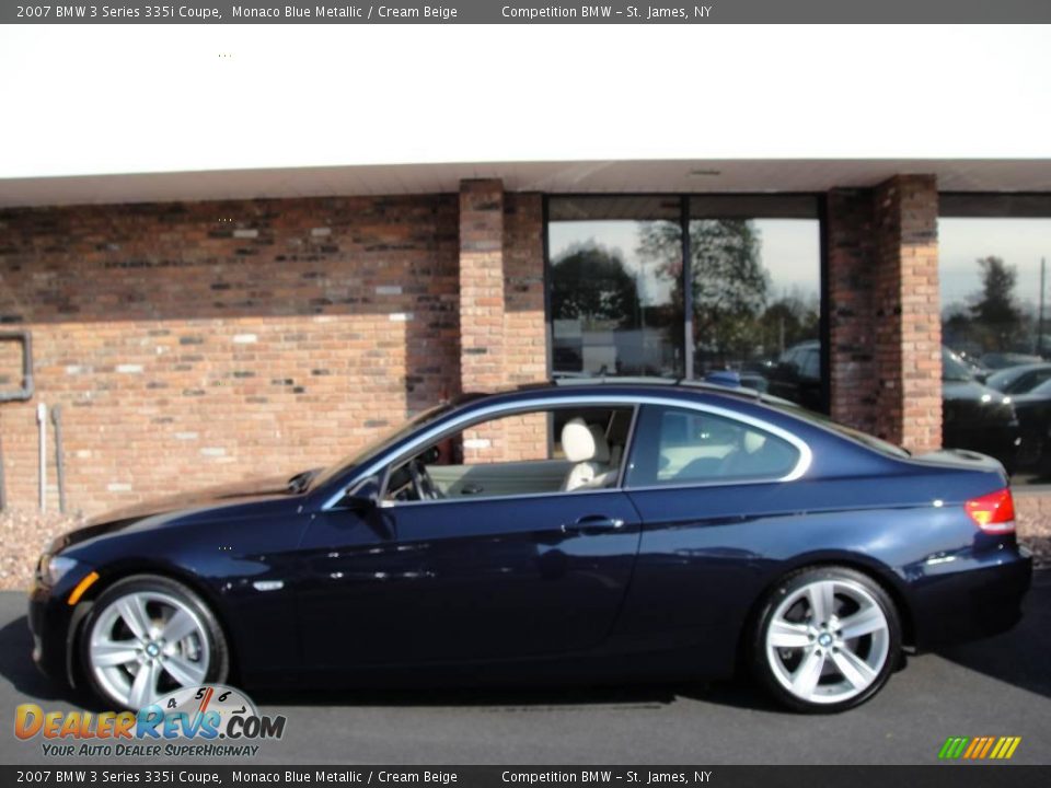 2007 BMW 3 Series 335i Coupe Monaco Blue Metallic / Cream Beige Photo #3