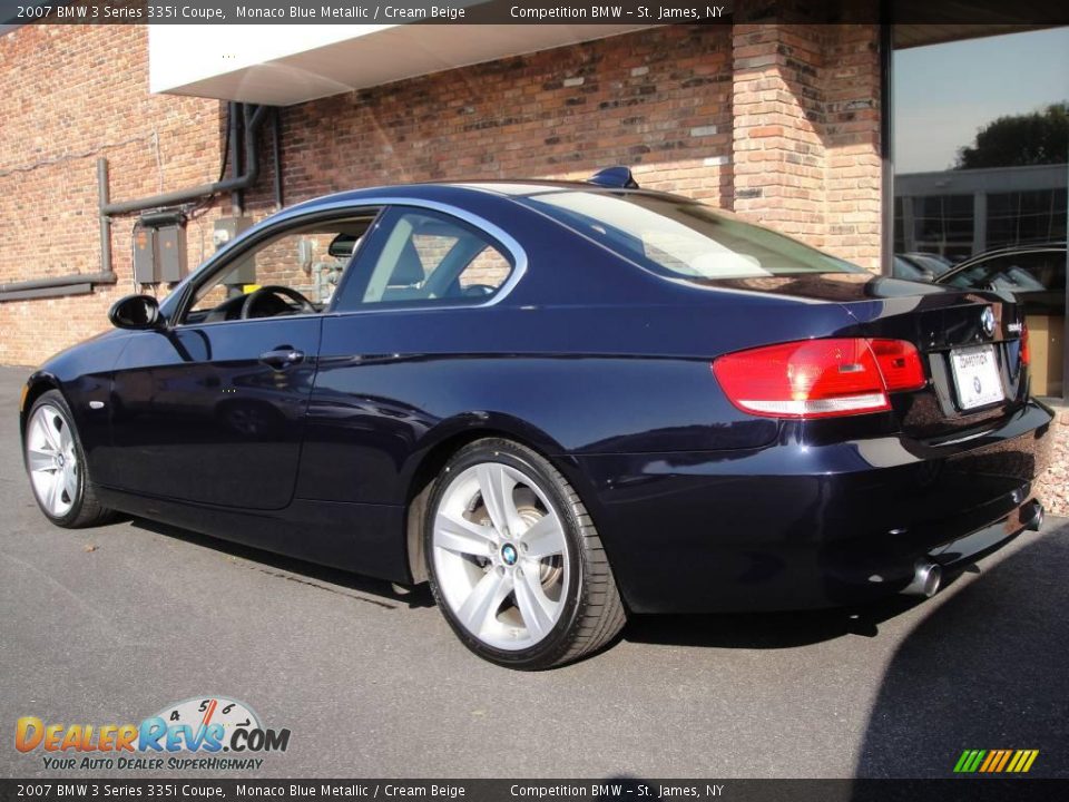 2007 BMW 3 Series 335i Coupe Monaco Blue Metallic / Cream Beige Photo #4