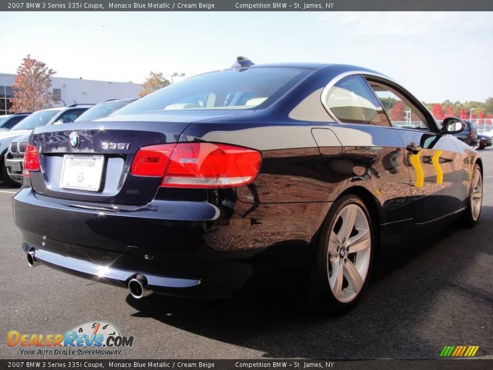 2007 BMW 3 Series 335i Coupe Monaco Blue Metallic / Cream Beige Photo #6