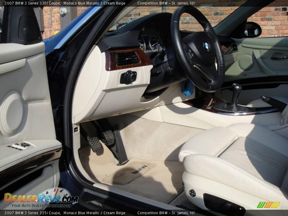 2007 BMW 3 Series 335i Coupe Monaco Blue Metallic / Cream Beige Photo #10