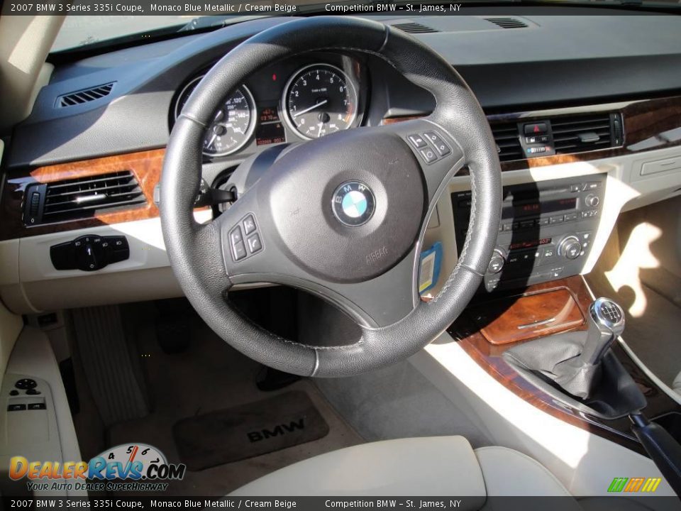 2007 BMW 3 Series 335i Coupe Monaco Blue Metallic / Cream Beige Photo #11