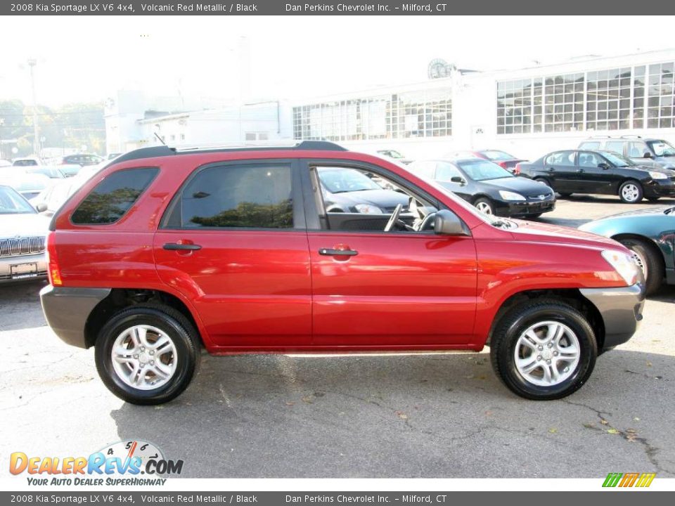 2008 Kia Sportage LX V6 4x4 Volcanic Red Metallic / Black Photo #4