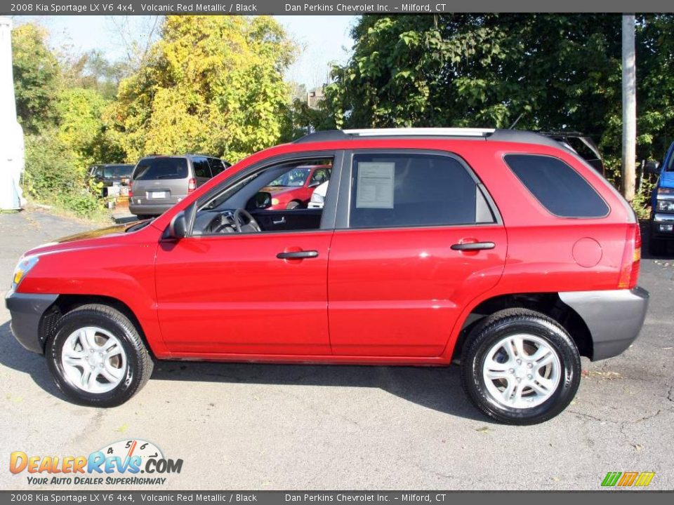 2008 Kia Sportage LX V6 4x4 Volcanic Red Metallic / Black Photo #9