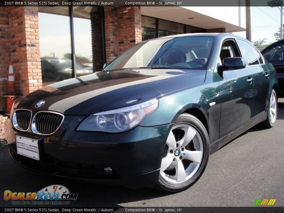 2007 BMW 5 Series 525i Sedan Deep Green Metallic / Auburn Photo #1