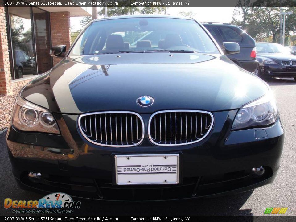 2007 BMW 5 Series 525i Sedan Deep Green Metallic / Auburn Photo #2
