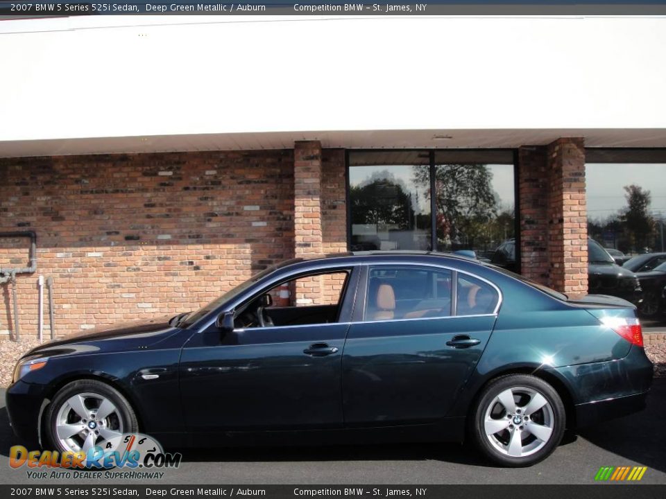 2007 BMW 5 Series 525i Sedan Deep Green Metallic / Auburn Photo #3