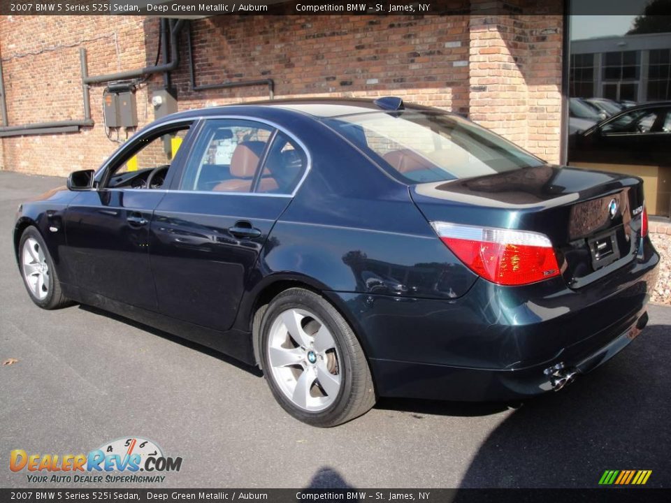 2007 BMW 5 Series 525i Sedan Deep Green Metallic / Auburn Photo #4
