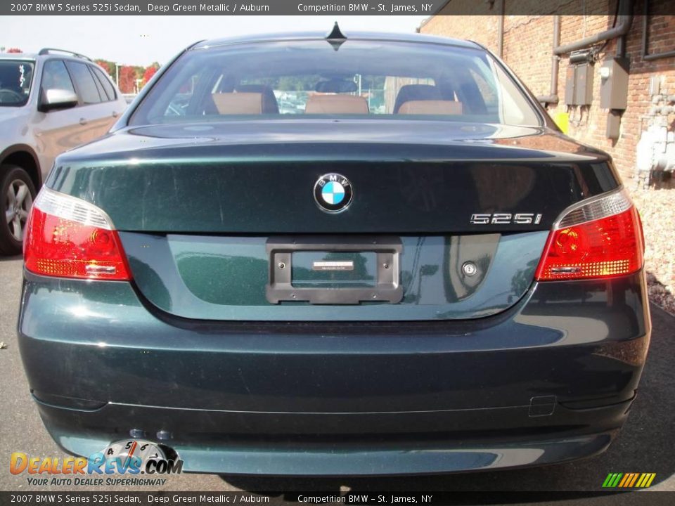 2007 BMW 5 Series 525i Sedan Deep Green Metallic / Auburn Photo #5