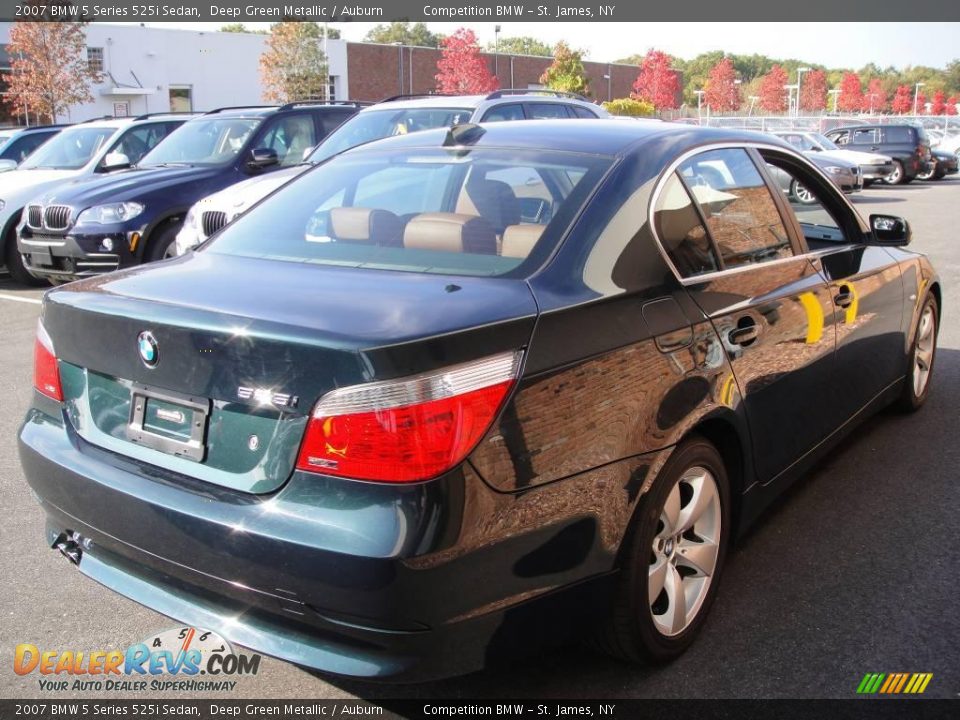 2007 BMW 5 Series 525i Sedan Deep Green Metallic / Auburn Photo #6