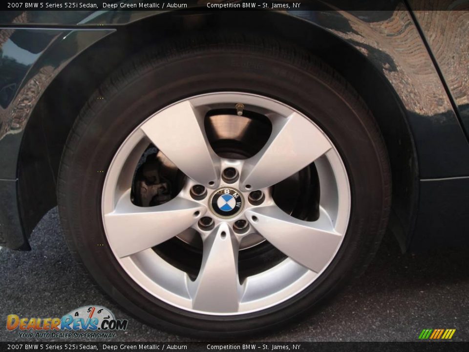 2007 BMW 5 Series 525i Sedan Deep Green Metallic / Auburn Photo #7