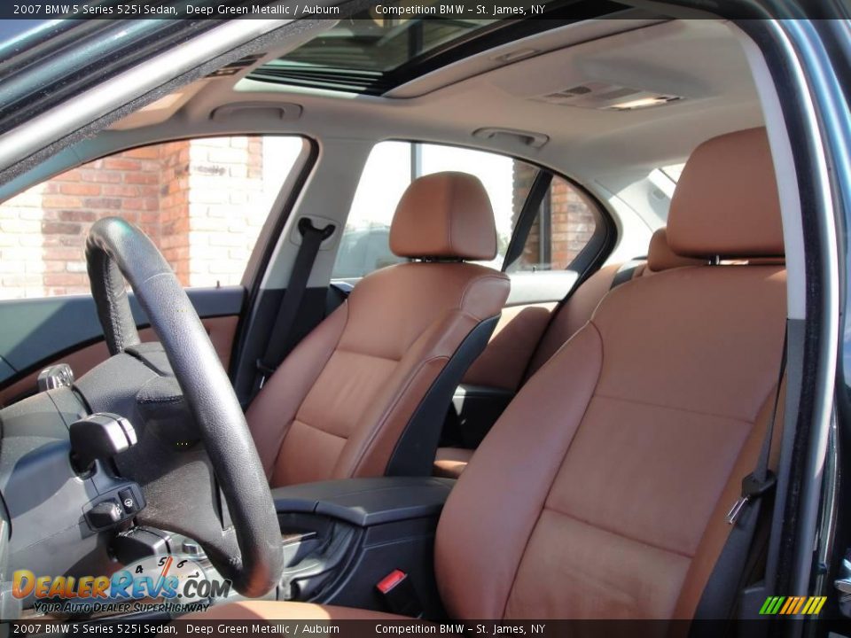 2007 BMW 5 Series 525i Sedan Deep Green Metallic / Auburn Photo #9
