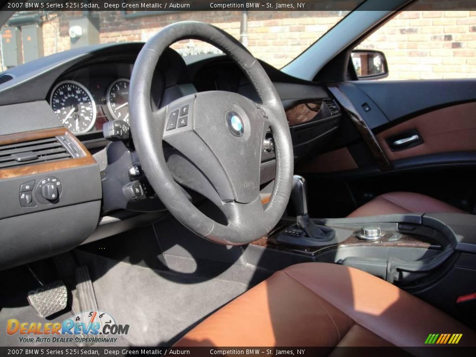 2007 BMW 5 Series 525i Sedan Deep Green Metallic / Auburn Photo #10