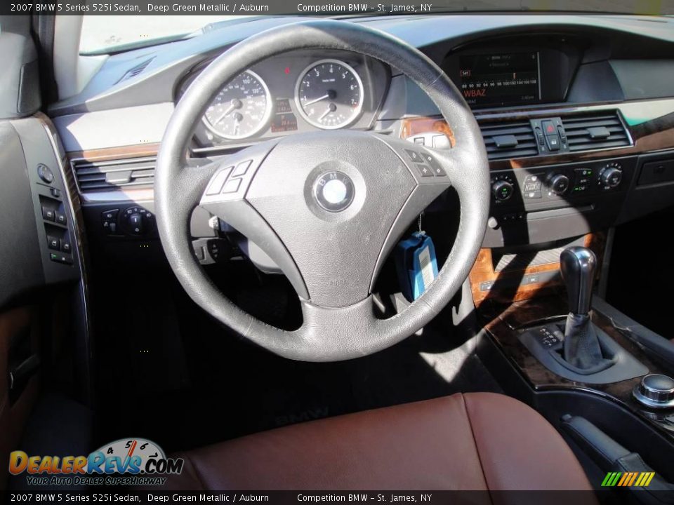 2007 BMW 5 Series 525i Sedan Deep Green Metallic / Auburn Photo #11
