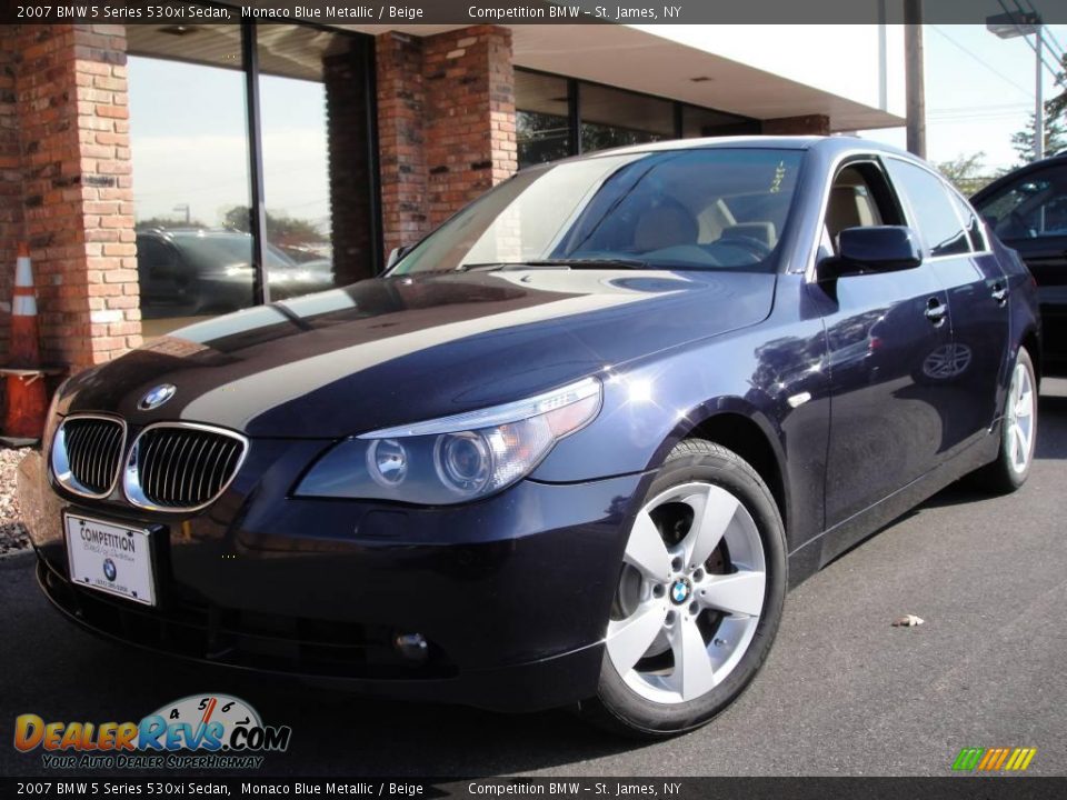 2007 BMW 5 Series 530xi Sedan Monaco Blue Metallic / Beige Photo #1