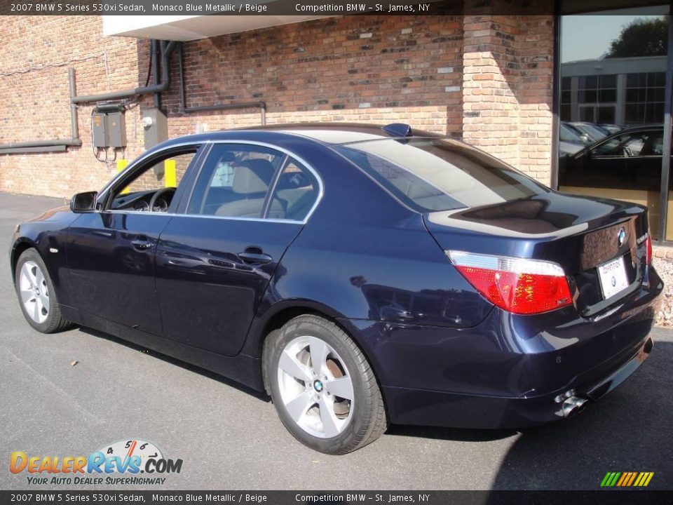 2007 BMW 5 Series 530xi Sedan Monaco Blue Metallic / Beige Photo #4
