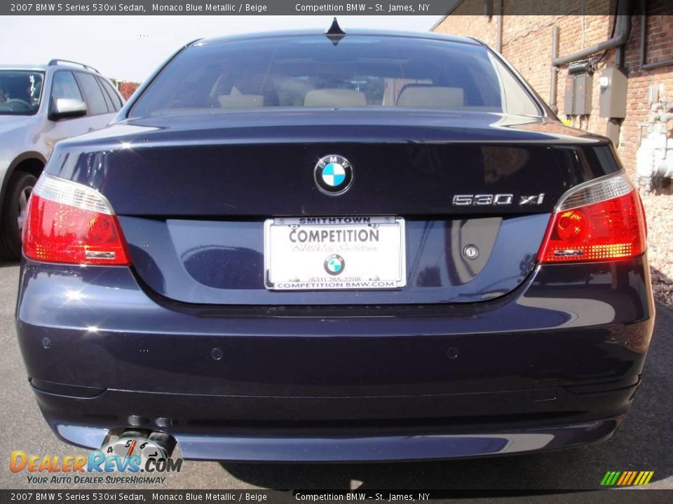 2007 BMW 5 Series 530xi Sedan Monaco Blue Metallic / Beige Photo #5