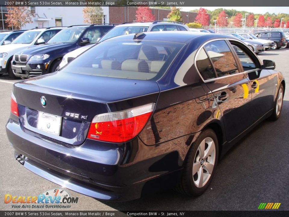 2007 BMW 5 Series 530xi Sedan Monaco Blue Metallic / Beige Photo #6