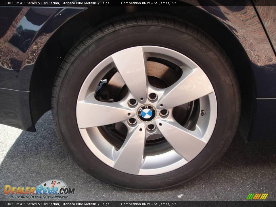 2007 BMW 5 Series 530xi Sedan Monaco Blue Metallic / Beige Photo #7