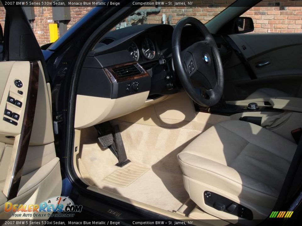 2007 BMW 5 Series 530xi Sedan Monaco Blue Metallic / Beige Photo #9