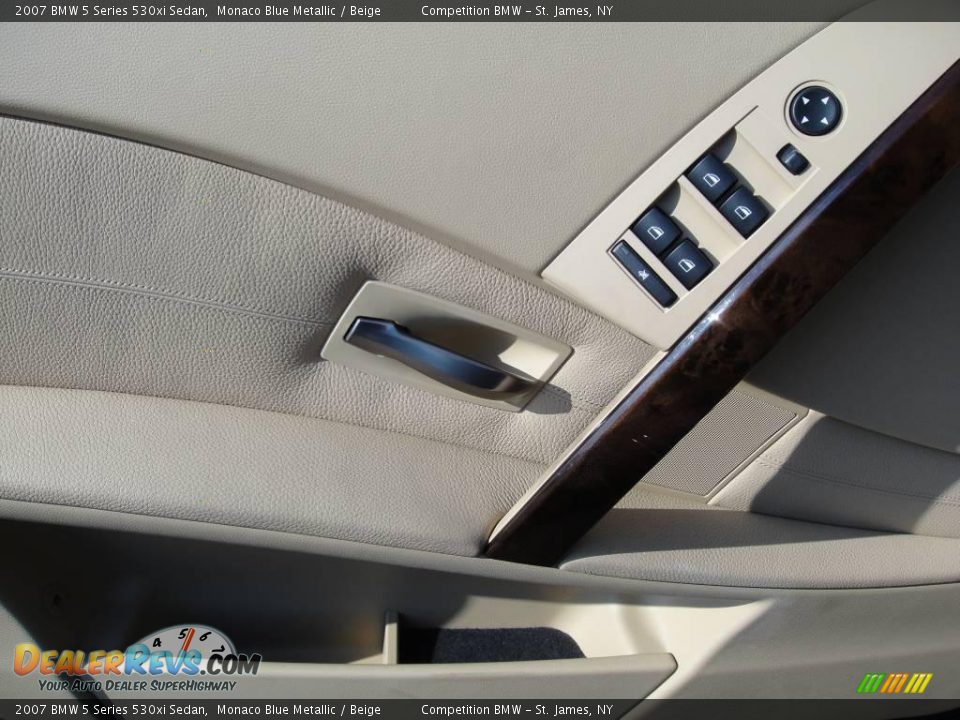 2007 BMW 5 Series 530xi Sedan Monaco Blue Metallic / Beige Photo #12