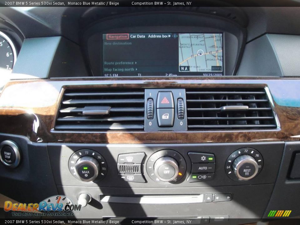 2007 BMW 5 Series 530xi Sedan Monaco Blue Metallic / Beige Photo #13