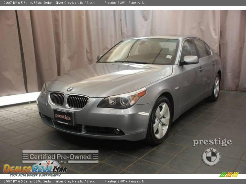 2007 BMW 5 Series 530xi Sedan Silver Grey Metallic / Black Photo #1