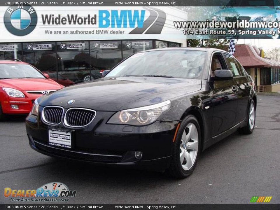 2008 BMW 5 Series 528i Sedan Jet Black / Natural Brown Photo #1