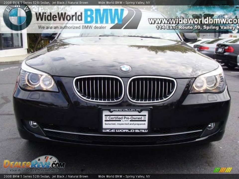 2008 BMW 5 Series 528i Sedan Jet Black / Natural Brown Photo #2