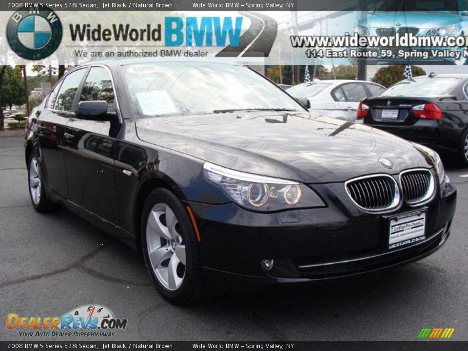 2008 BMW 5 Series 528i Sedan Jet Black / Natural Brown Photo #3